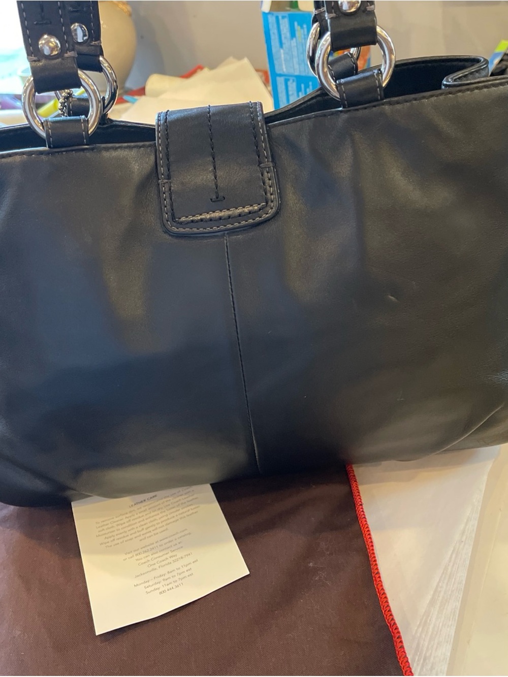 Coach Ashley Patent Leather Large Carryall shoulder bag Y2K black silver buckle - Picture 6 of 12